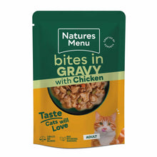 Natures Menu Bites in Gravy Adult Cat Wet Food - Chicken - 22x85g Pouches