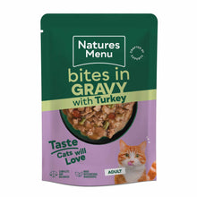 Natures Menu Bites in Gravy Adult Cat Wet Food - Turkey - 22x85g Pouches