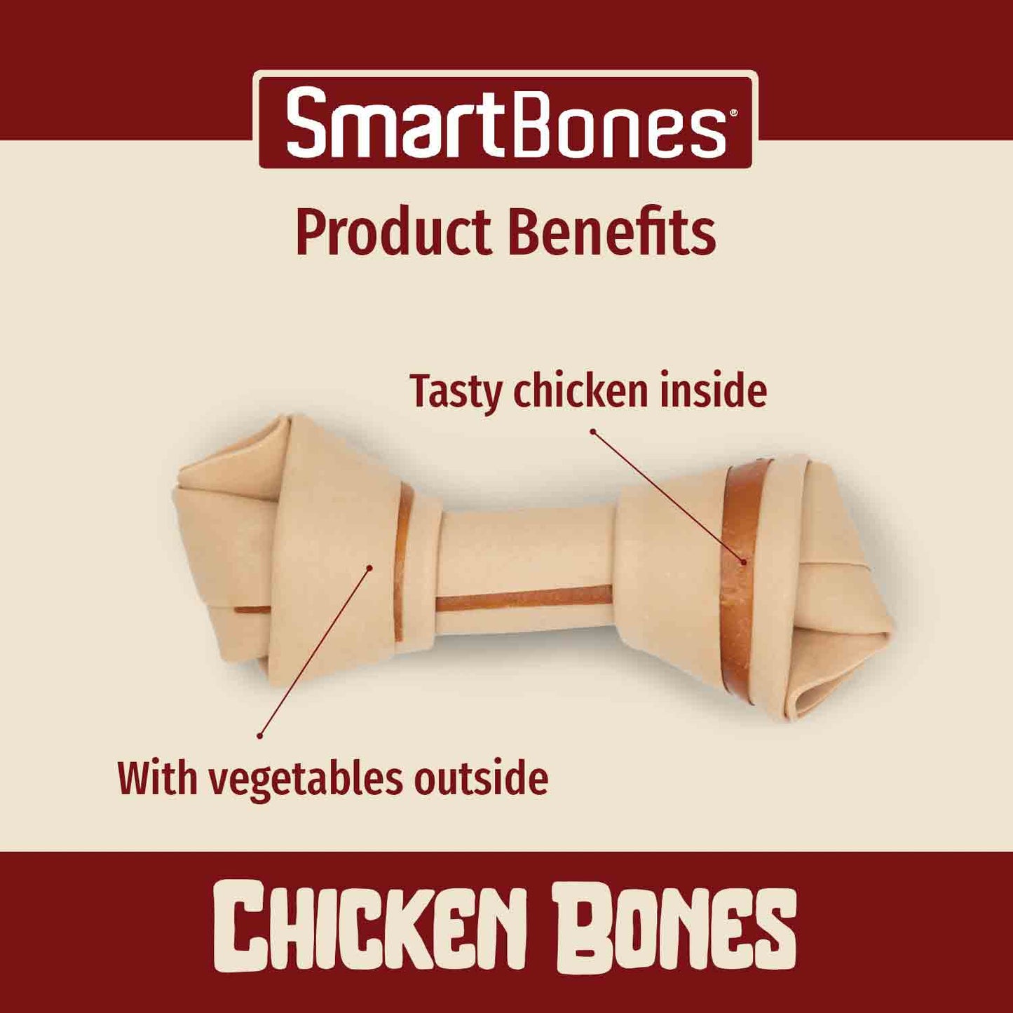 SmartBones Medium Bones - Chicken - 2 Bones