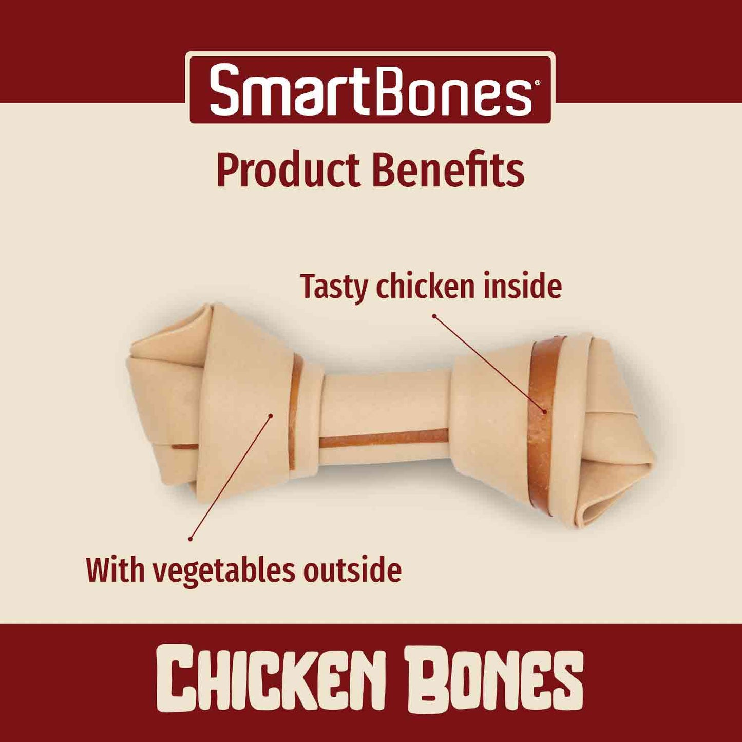 SmartBones Mini Bones - Chicken - 18 Bones