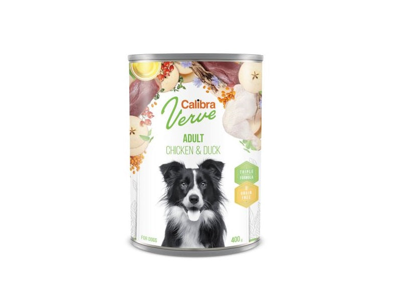 Calibra Verve Gluten Free Adult Wet Dog Food - Chicken & Duck - 6 x 400g Cans