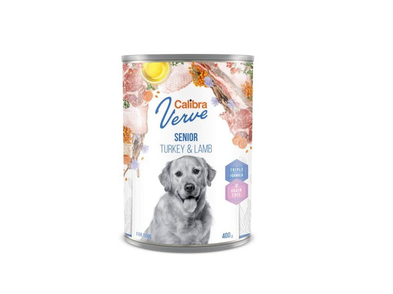 Calibra Verve Gluten Free Senior Wet Dog Food - Turkey & Lamb - 6 x 400g