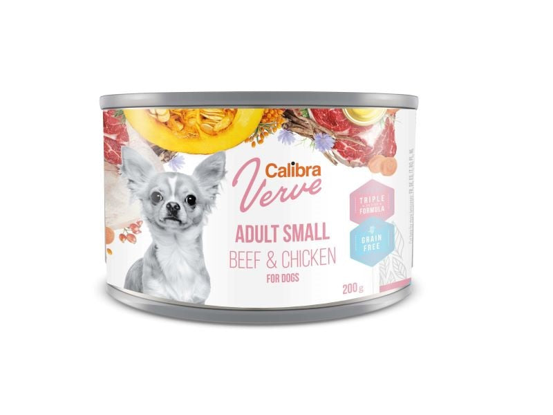 Calibra Verve Gluten Free Small Breed Adult Wet Dog Food - Beef & Chicken - 6 x 200g