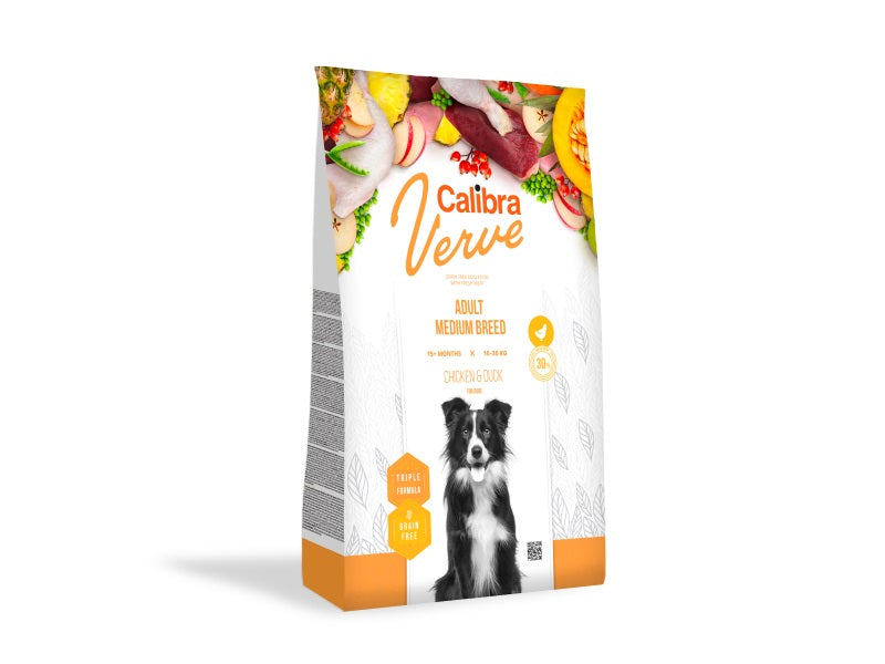 Calibra Verve Gluten Free Medium Breed Adult Dry Dog Food - Chicken & Duck