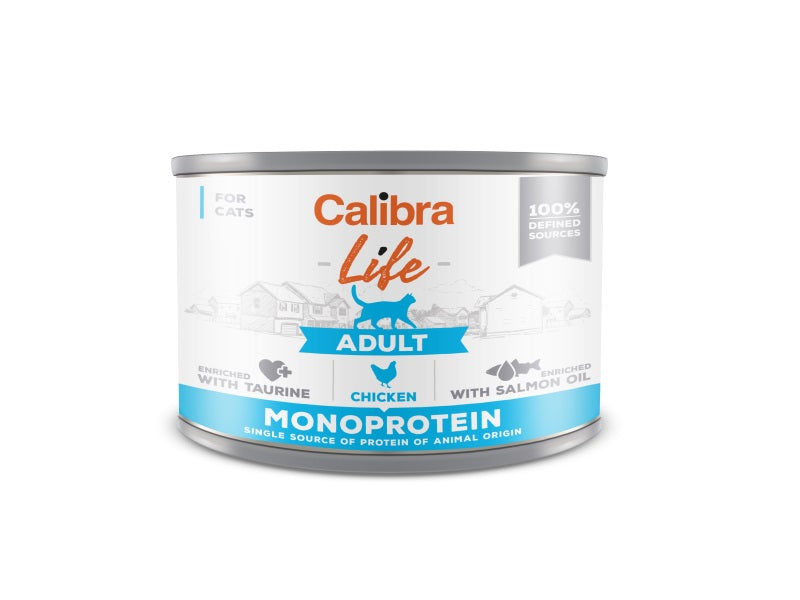 Calibra Life Adult Wet Cat Food - Chicken - 6 x 200g Cans