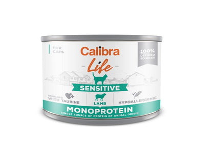 Calibra Life Sensitive Wet Cat Food - Lamb - 6 x 200g Cans