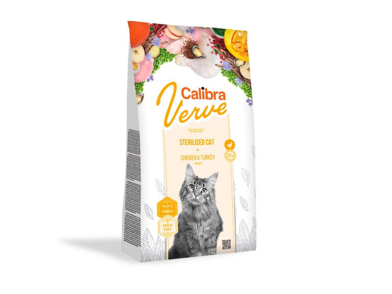 Calibra Verve Sterilised Grain Free Adult Dry Cat Food - Chicken & Turkey