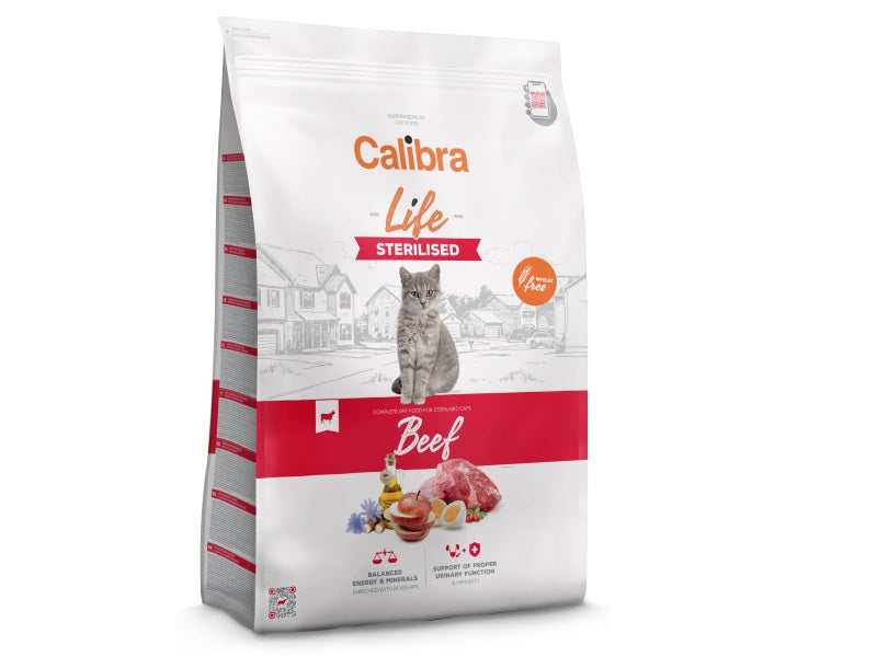 Calibra Life Sterilised Adult Dry Cat Food - Beef