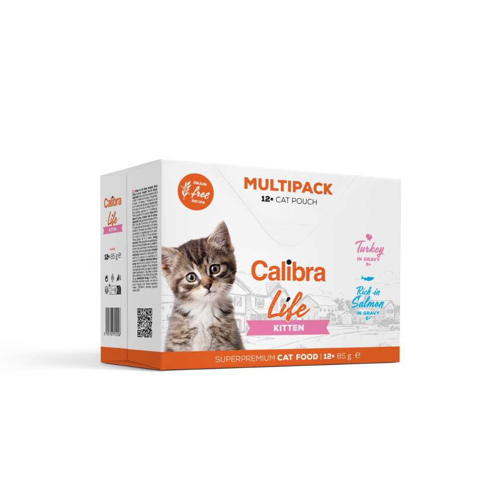 Calibra Life Kitten Wet Food in Gravy - Multipack - 12x85g Pouches