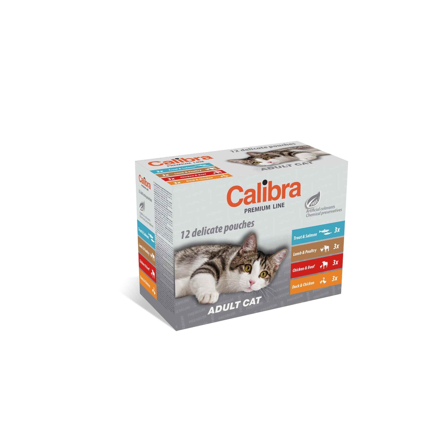 Calibra Cat Premium Adult Wet Cat Food Multipack - 12x100g pouches
