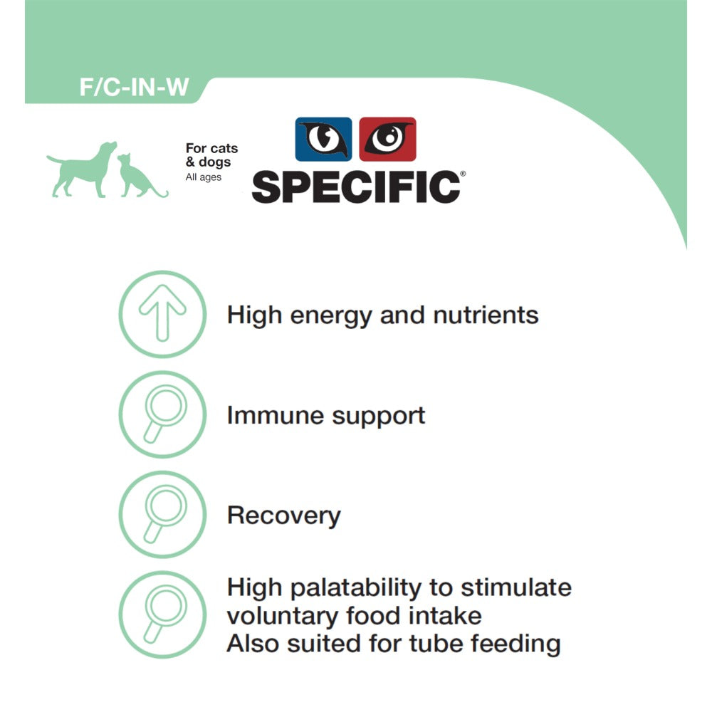 Dechra Specific F/C-IN-W Intensive Support Wet Cat & Dog Food - Trays