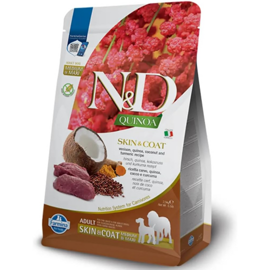 Farmina N&D Quinoa Skin & Coat Adult Mini Dry Dog Food - Venison