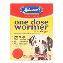 Johnsons One Dose Wormer for Large Dogs - 4 Tablets