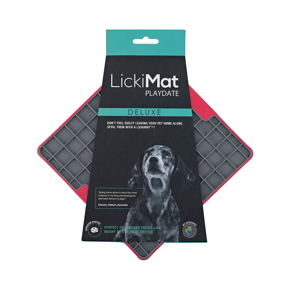 Lickimat Playdate Tuff Treat Mat - Red - 20x20cm
