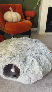 Danish Design Cat Tunnel Fur Bed - Grey