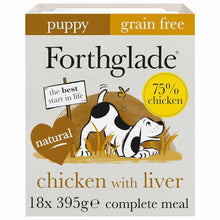 Forthglade Complete Puppy Grain Free Wet Food -  Chicken & Liver - 18x395g trays