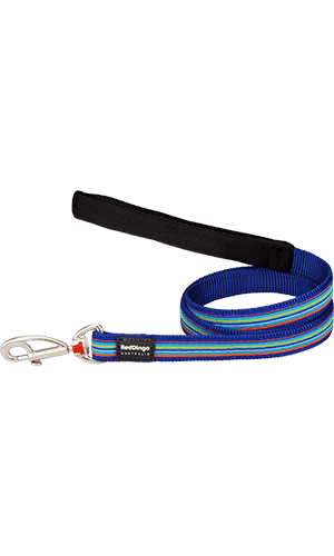 Stripe Dog Lead - Dark Blue