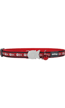 Fish & Bone Cat Collar - Red
