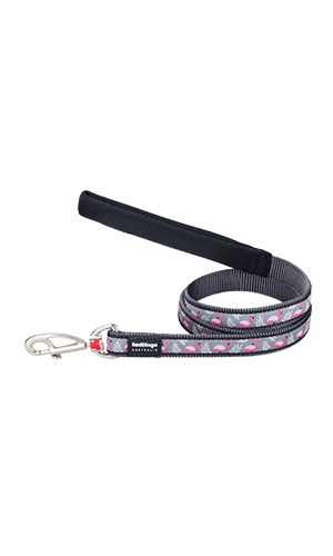 Flamingo Dog Lead - Grey
