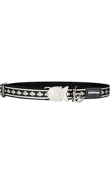 Reflective Fish Cat Collar - Black
