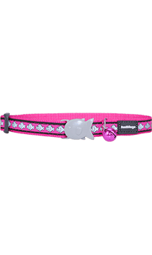 Reflective Fish Cat Collar - Hot Pink