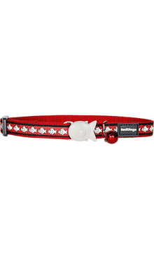 Reflective Fish Cat Collar - Red