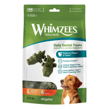 WHIMZEES Alligator Large Dental Chew Dog Treat - 6 pack