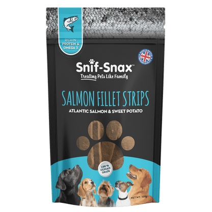Snif-Snax Salmon Fillet Strips Dog Treats - 100g