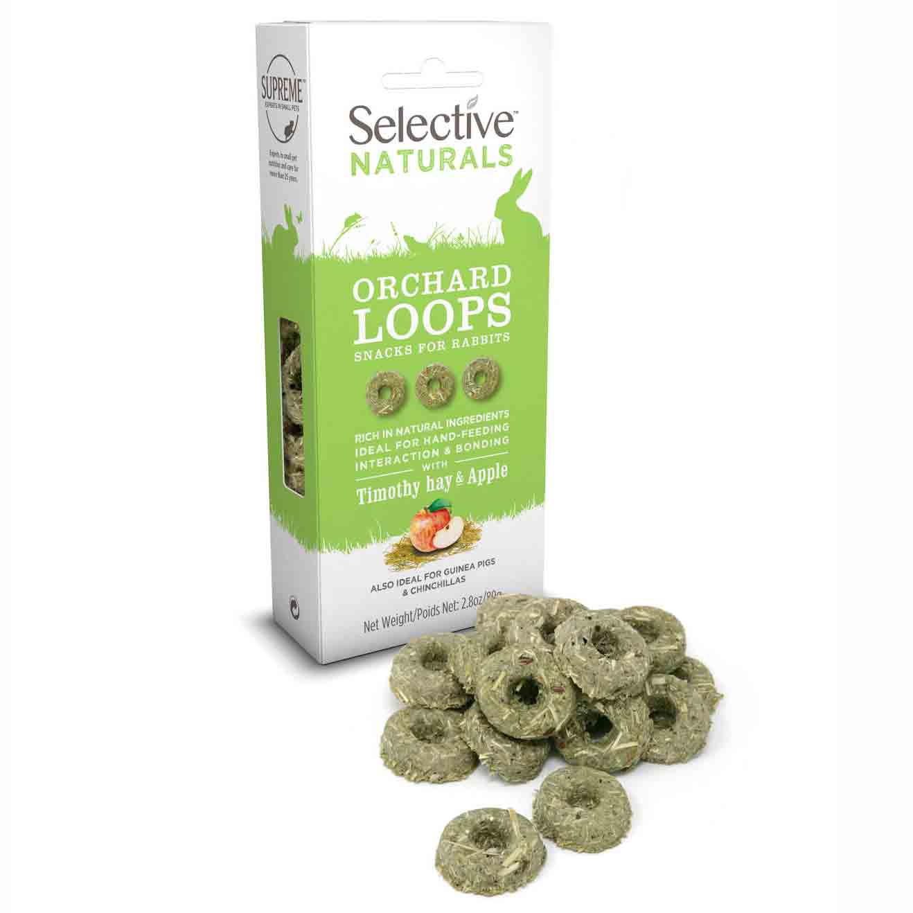 Supreme Selective Naturals Orchard Loops with Timothy Hay & Apple - 80g
