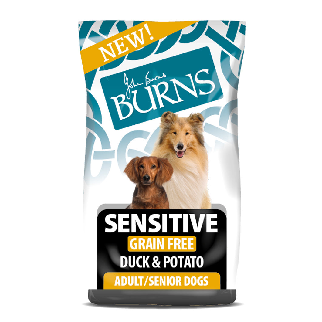 Burns Burns Sensitive Duck Adult Dry Dog Food pet food packaging