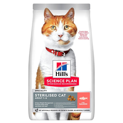 Hills Science Plan Sterilised Adult Dry Cat Food - Salmon