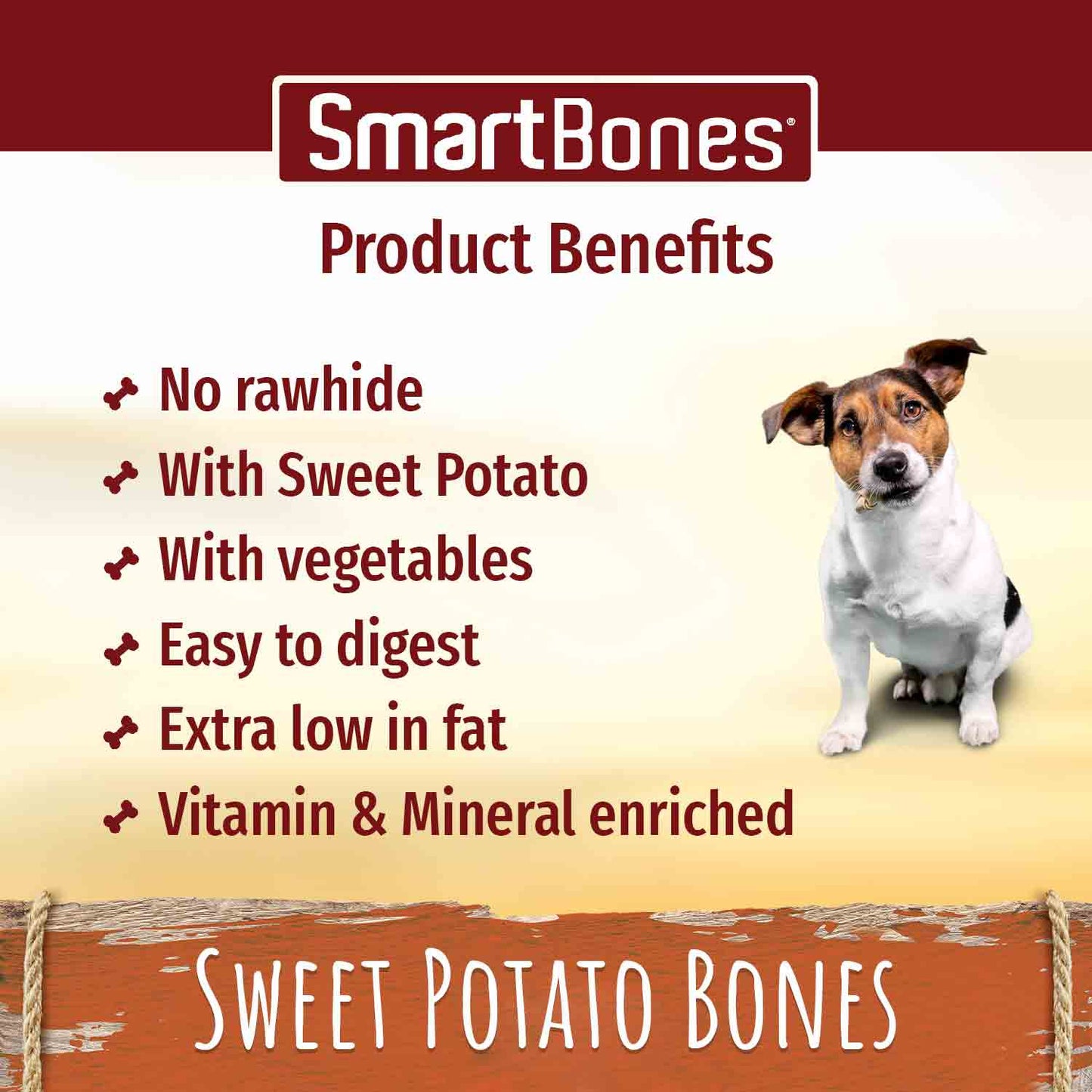 SmartBones Medium - Sweet Potato  - 2 Bones