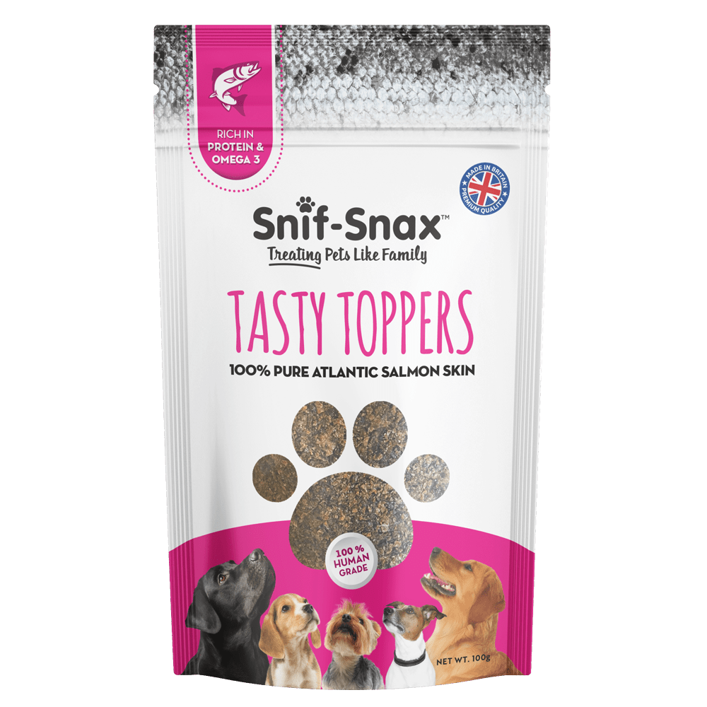 Snif-Snax Tasty Toppers Dog Treats - Salmon Skin - 100g