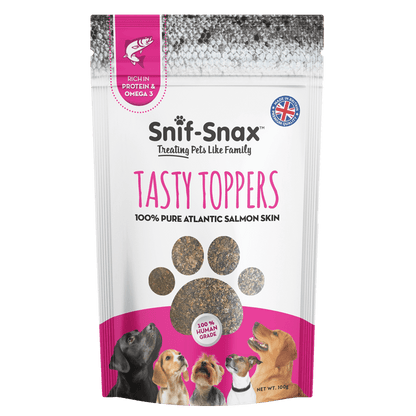 Snif-Snax Tasty Toppers Dog Treats - Salmon Skin - 100g