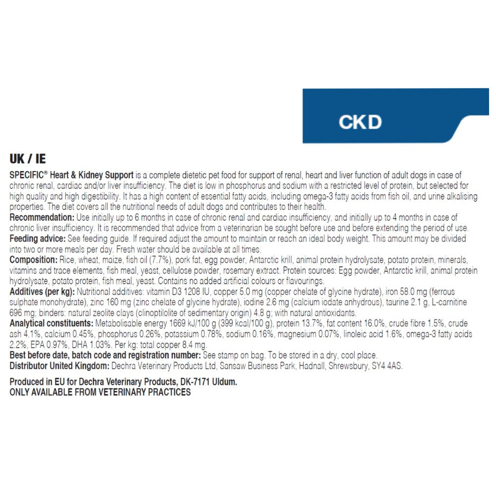 Dechra Specific CKD Heart & Kidney Support Dry Dog Food