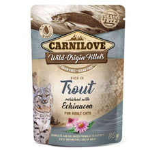 Carnilove Grain Free Adult Wet Cat Food - Trout with Echinacea - 24x85g Pouches