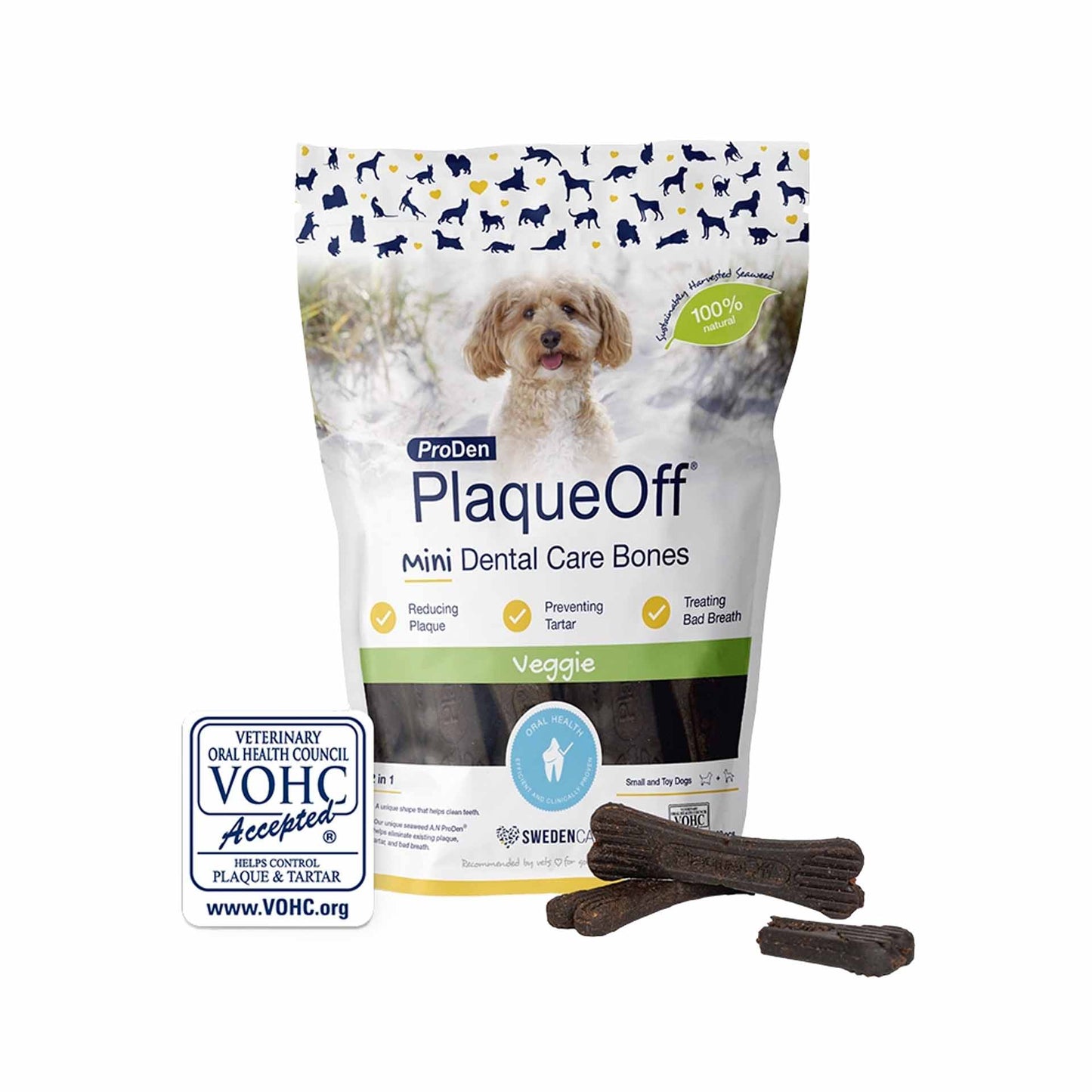 ProDen PlaqueOff® Dental Care Mini Bones - Veggie - 482g