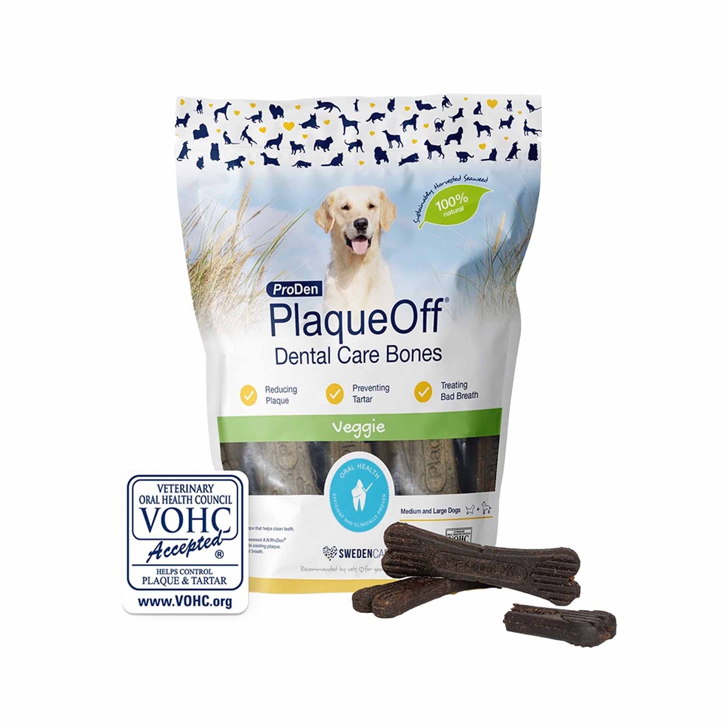 ProDen PlaqueOff® Dental Care Bones - Veggie - 482g