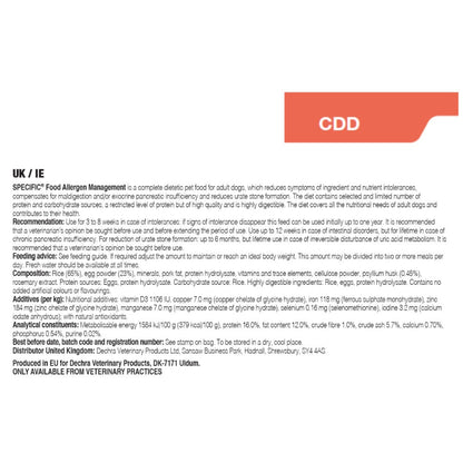 Dechra Specific CDD Food Allergen Management Dry Dog Food