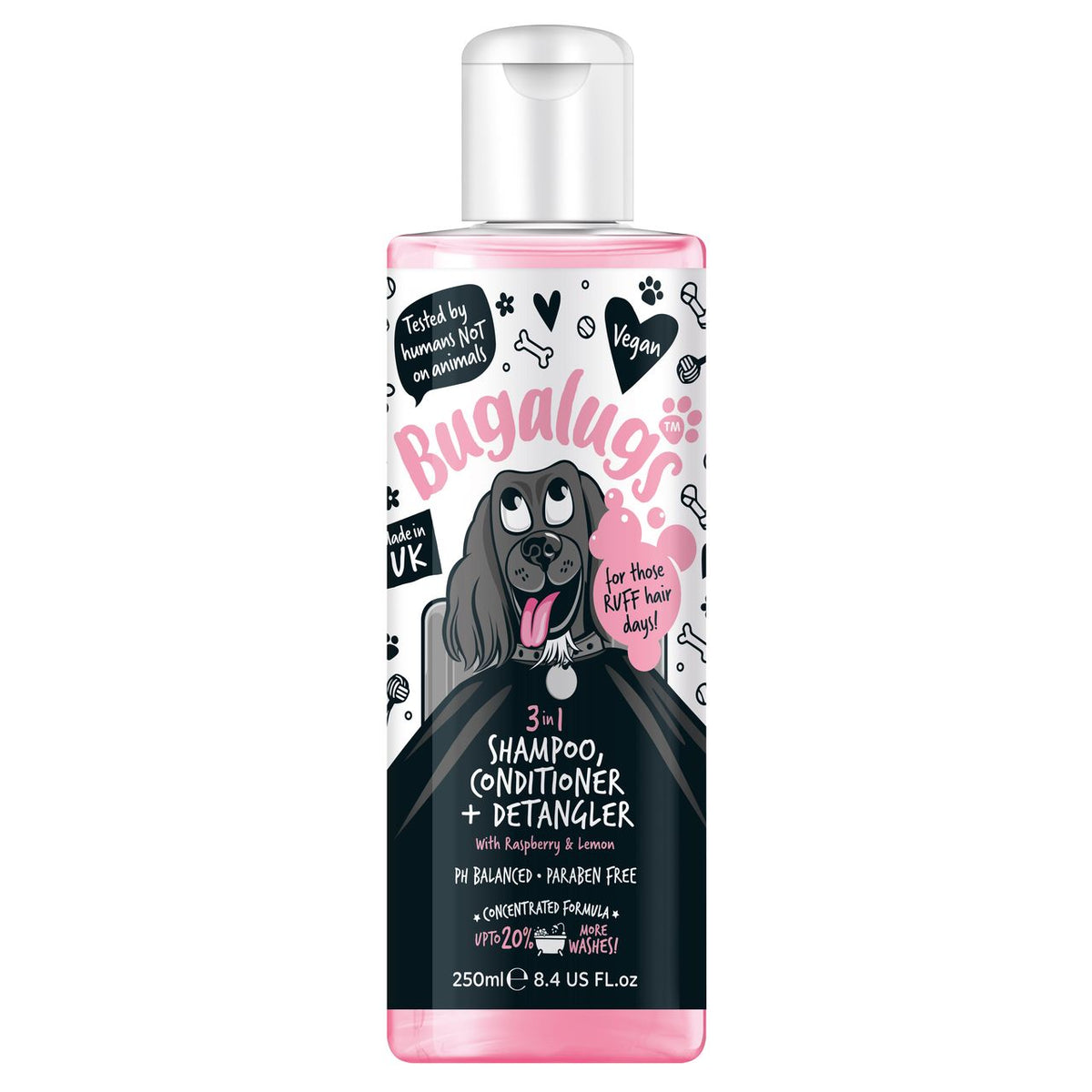 Bugalugs 3-in-1 Raseberry & Lemon Detangler Dog Shampoo & Conditioner
