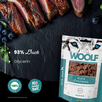 Woolf Duck Chunkies Dog Snacks - 100g