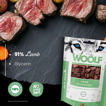 Woolf Lamb Chunkies Dog Snacks - 100g