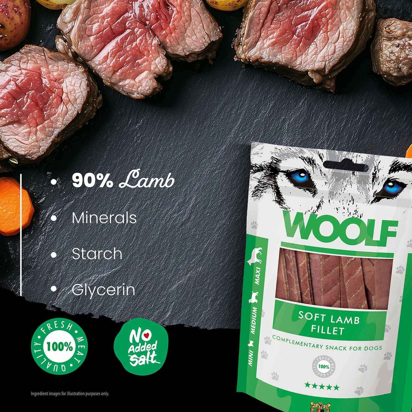 Woolf Soft Lamb Fillet Dog Snacks - 100g
