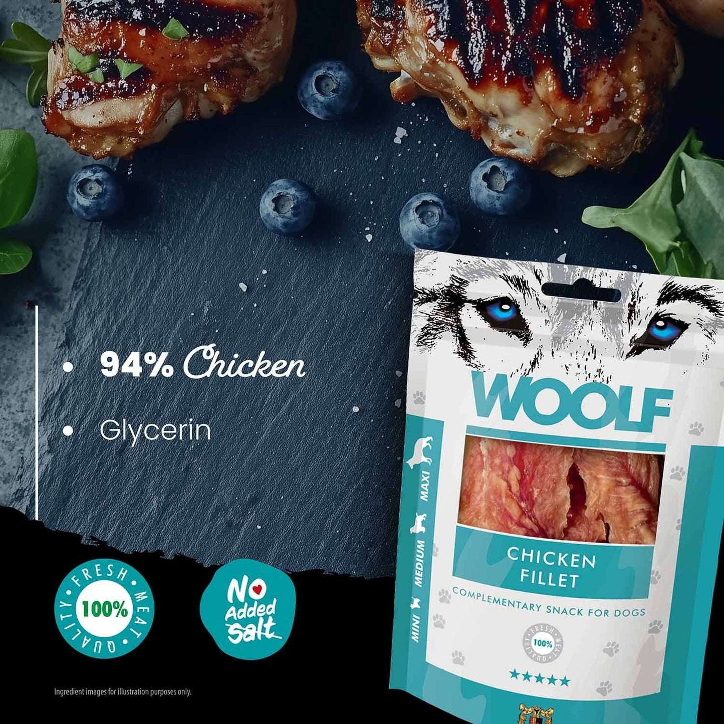 Woolf Chicken Fillet Dog Snacks - 100g