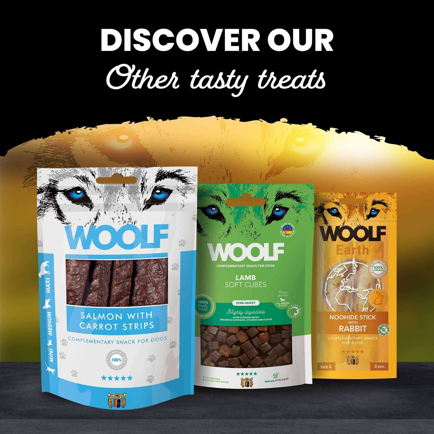 Woolf Dog Snacks - Chicken with Carrot bites - 100g