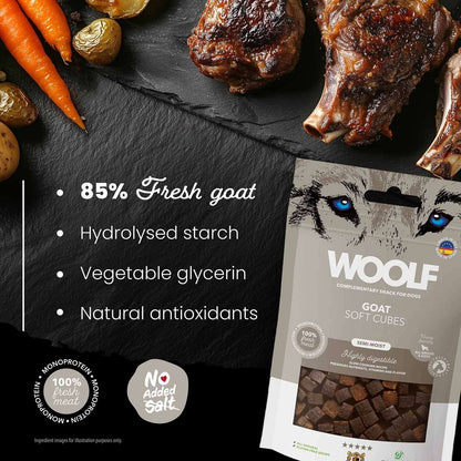 Woolf Soft Cubes Dog Snacks - Goat - 100g