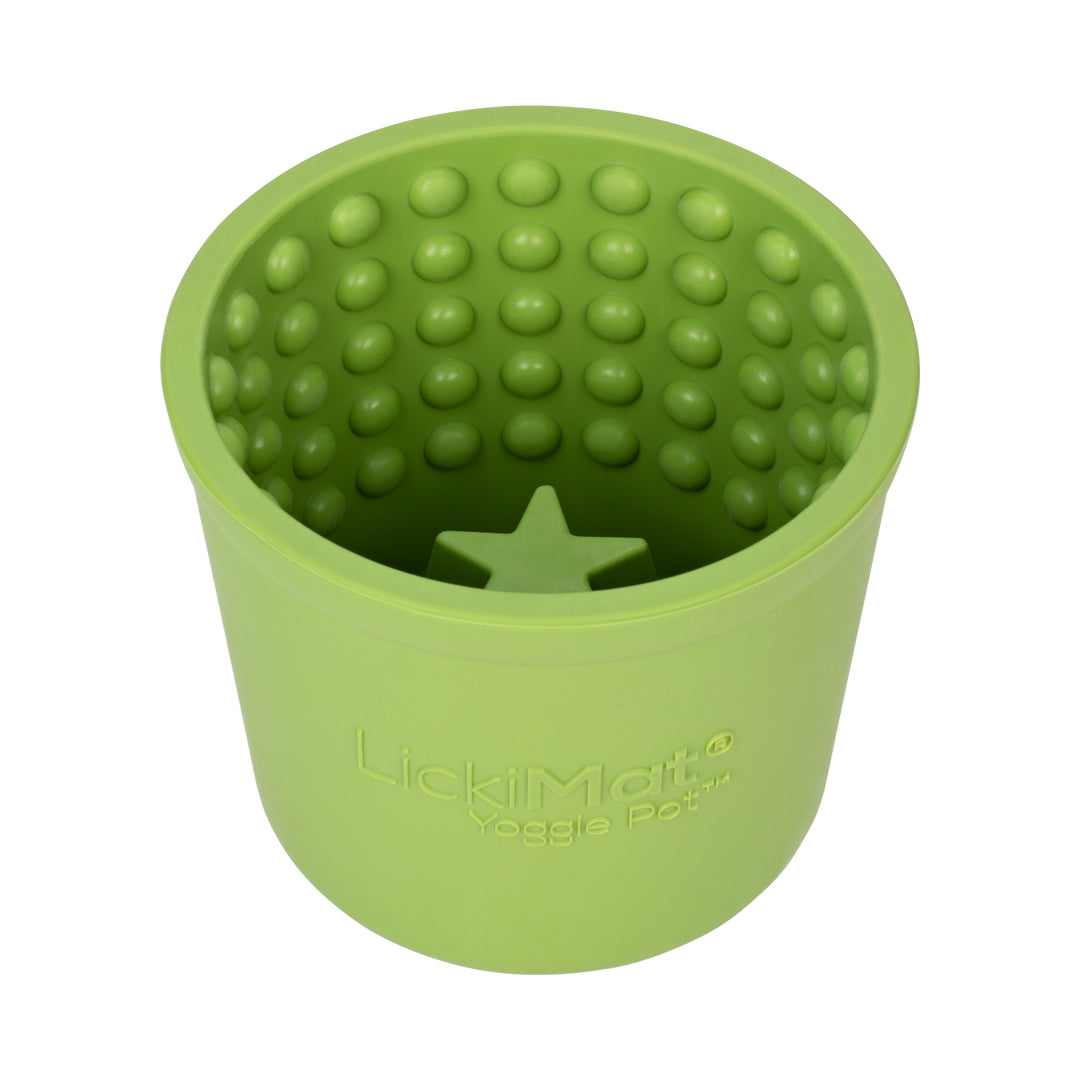 LickiMat Yoggie Pot Dog Slow Feeder - Green