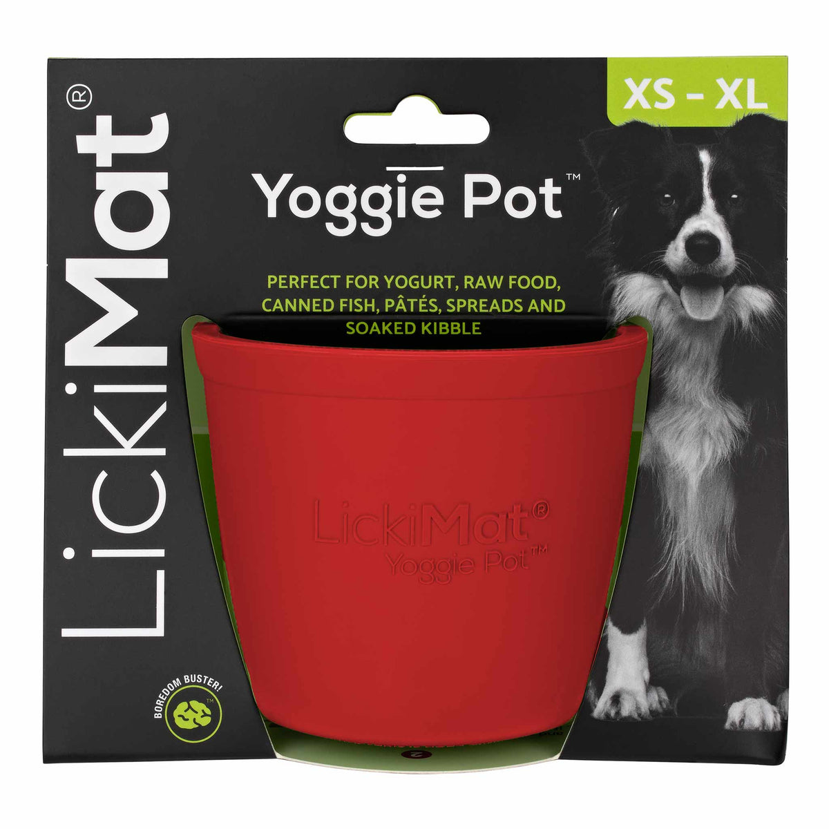 LickiMat Yoggie Pot Dog Slow Feeder - Red