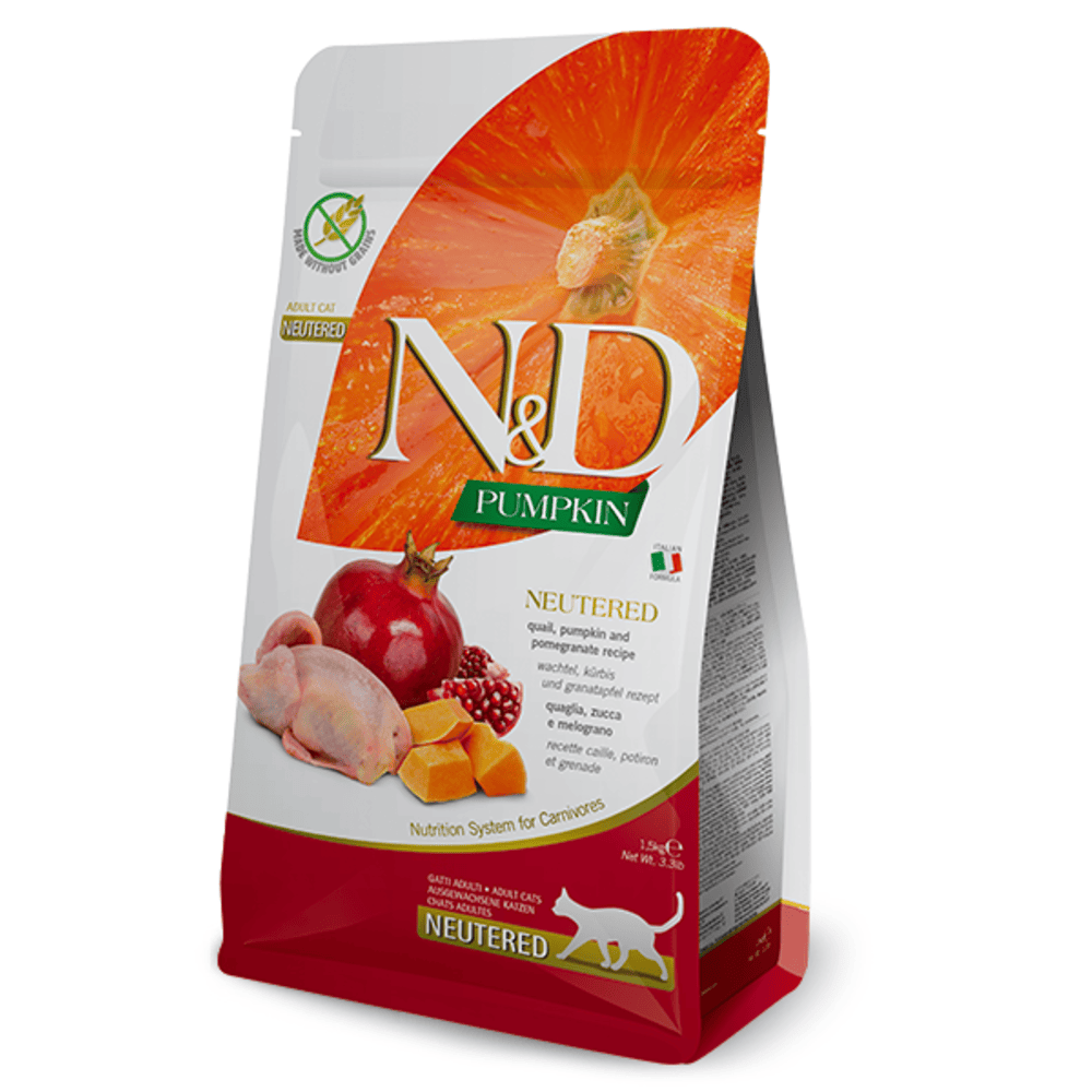 Farmina N&D Pumpkin Neutered Adult Dry Cat Food - Quail